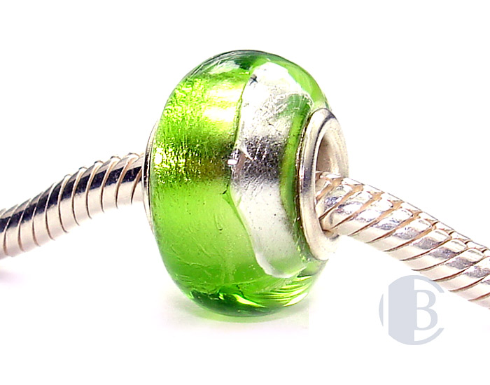 925 sterling silver core murano glass bead