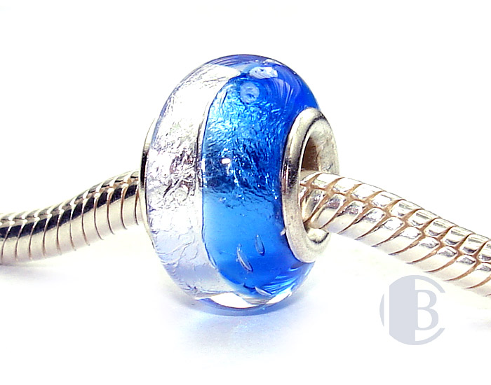 925 sterling silver core murano glass bead