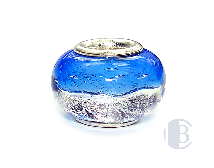 925 sterling silver core murano glass bead