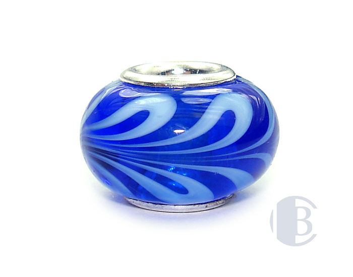 925 sterling silver core murano glass bead