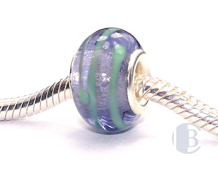 925 sterling silver core murano glass bead