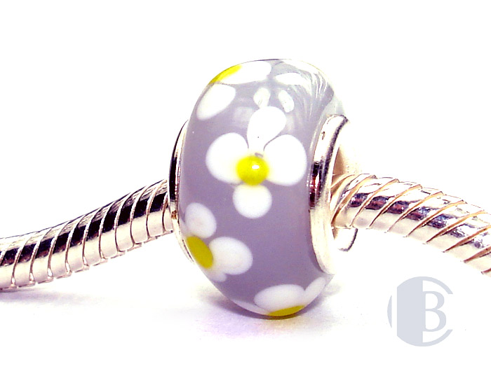 925 sterling silver core murano glass bead