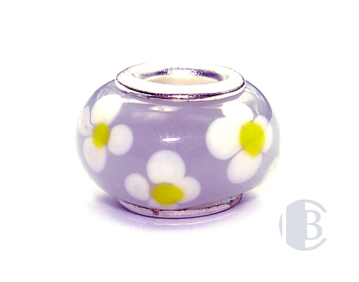 925 sterling silver core murano glass bead