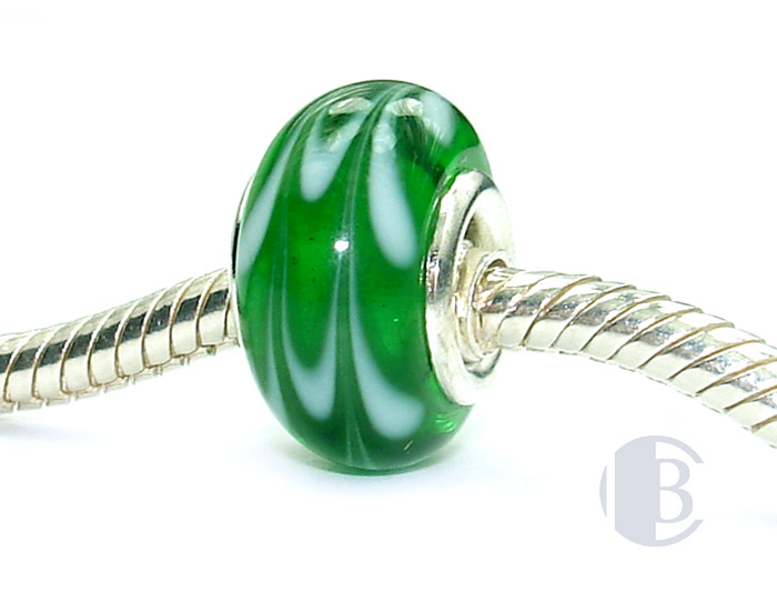 925 sterling silver core murano glass bead
