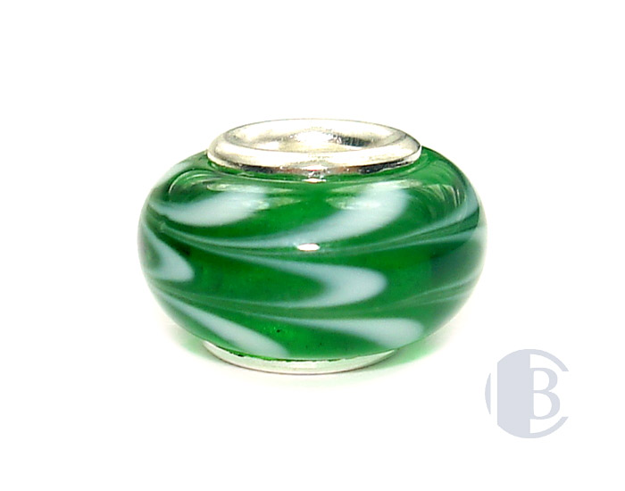 925 sterling silver core murano glass bead