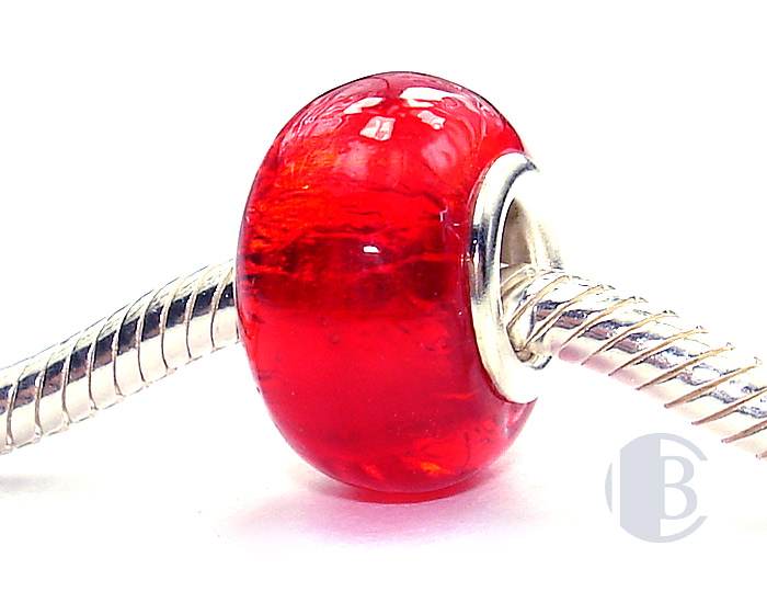 925 sterling silver core murano glass bead
