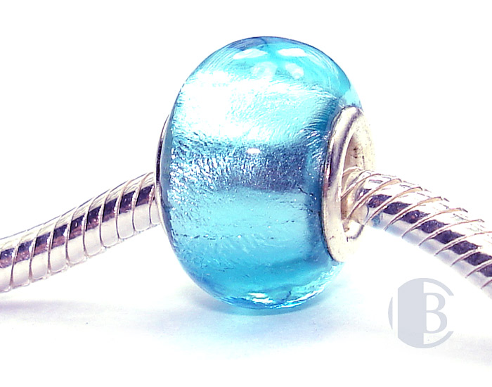925 sterling silver core murano glass bead