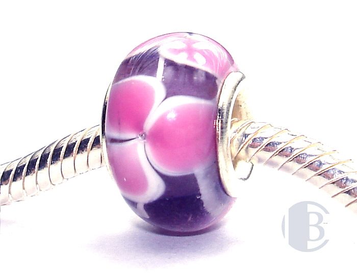 925 sterling silver core murano glass bead