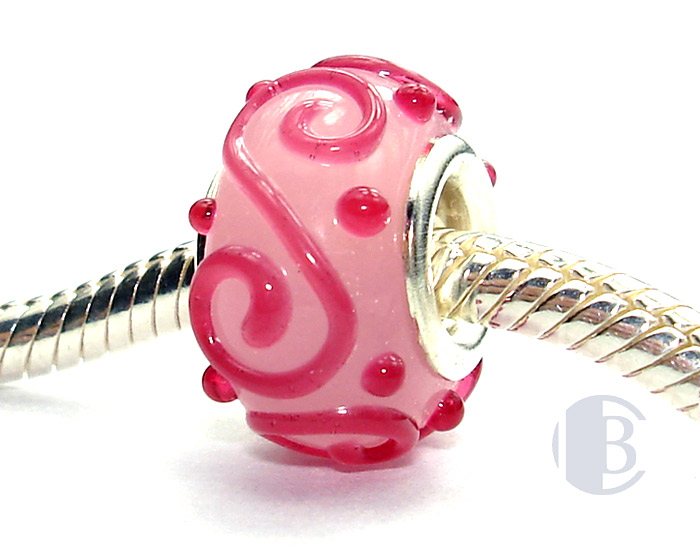 925 sterling silver core murano glass bead