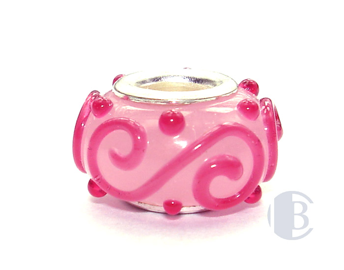 925 sterling silver core murano glass bead