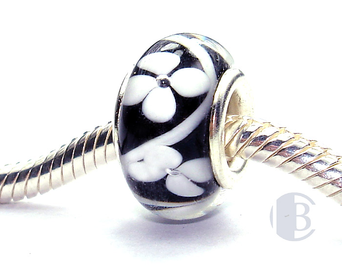 925 sterling silver core murano glass bead
