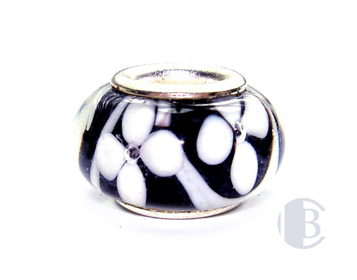 925 sterling silver core murano glass bead