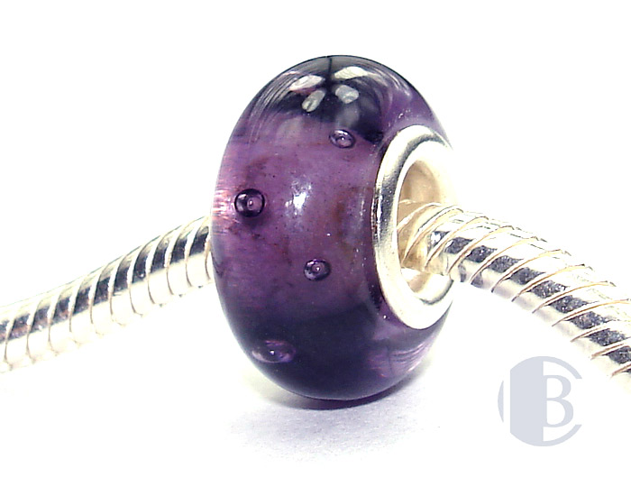 925 sterling silver core murano glass bead