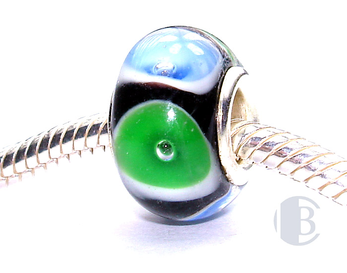 925 sterling silver core murano glass bead