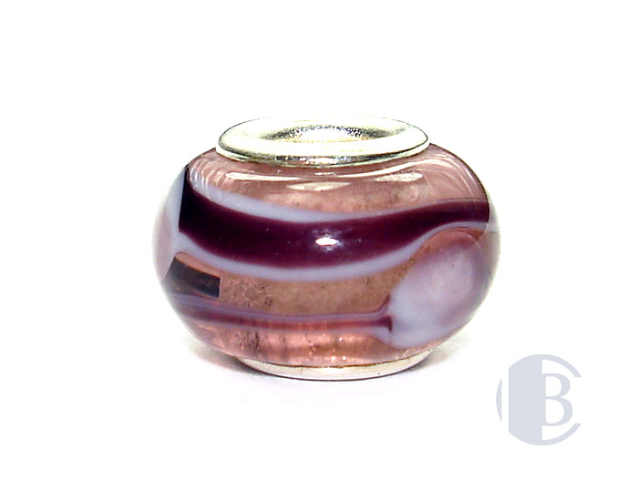 925 sterling silver core murano glass bead
