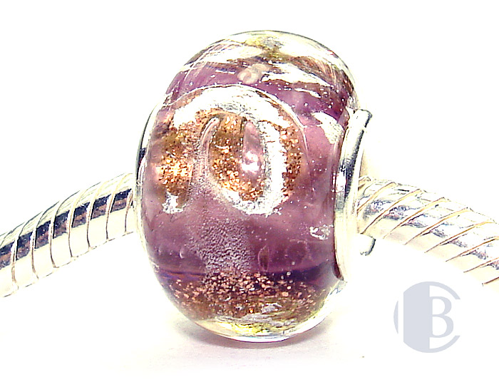 925 sterling silver core murano glass bead