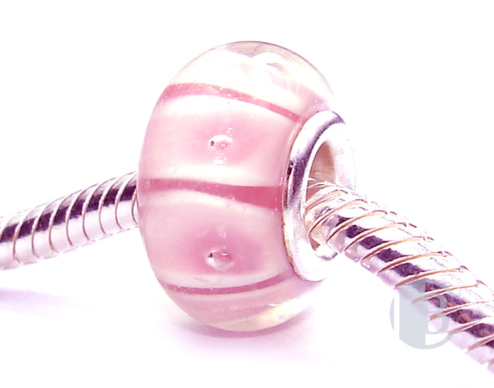 925 sterling silver core murano glass bead