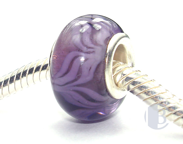 925 sterling silver core murano glass bead