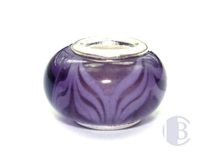 925 sterling silver core murano glass bead