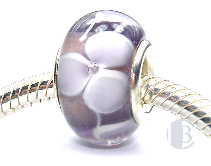 925 sterling silver core murano glass bead