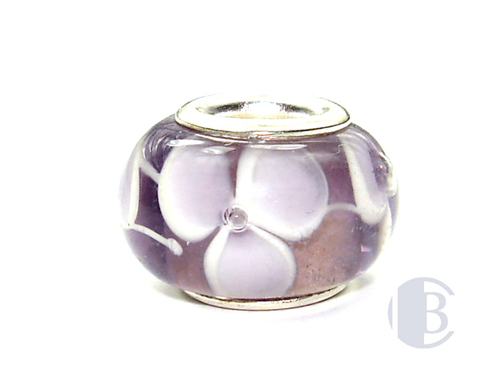 925 sterling silver core murano glass bead
