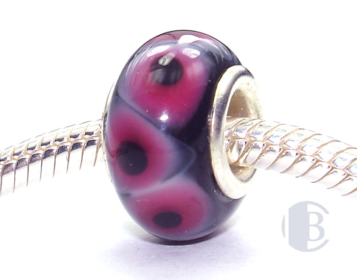 925 sterling silver core murano glass bead