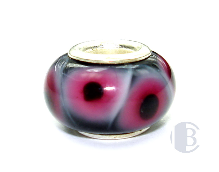925 sterling silver core murano glass bead