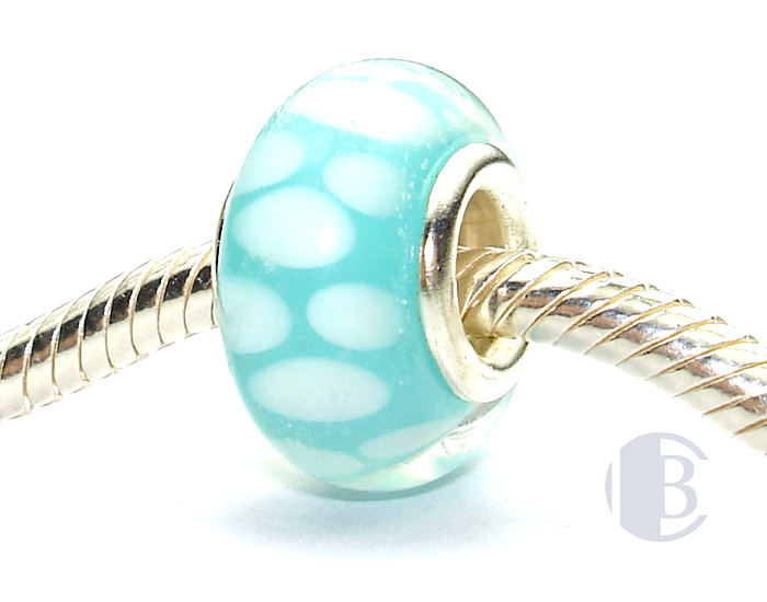 925 sterling silver core murano glass bead