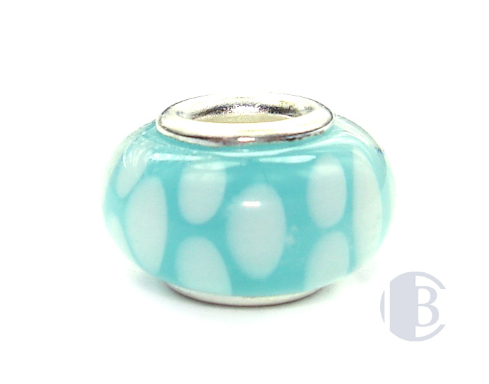 925 sterling silver core murano glass bead