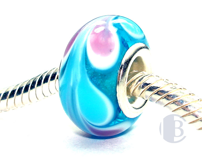 925 sterling silver core murano glass bead