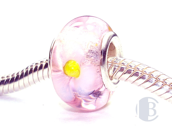 925 sterling silver core murano glass bead