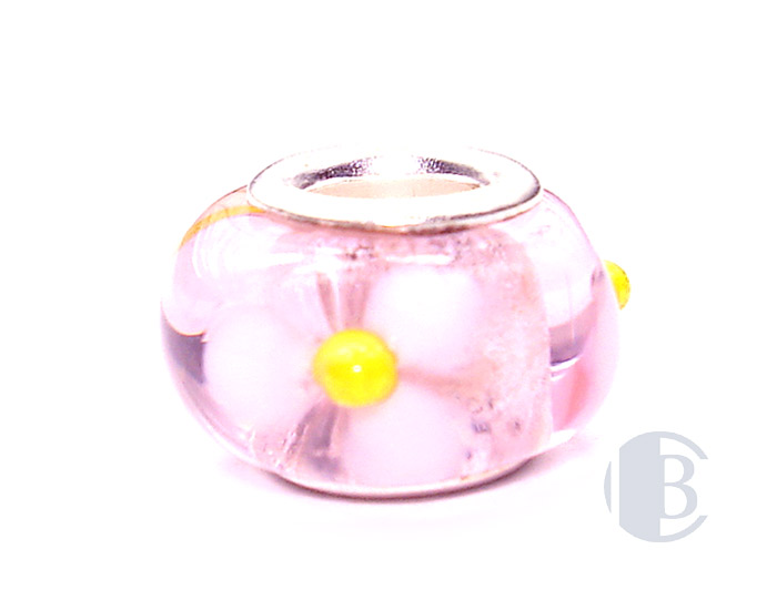 925 sterling silver core murano glass bead