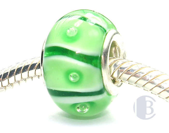 925 sterling silver core murano glass bead