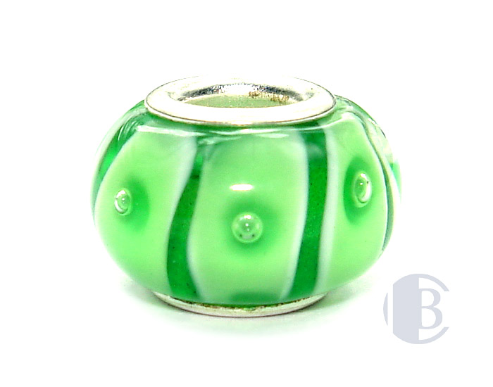 925 sterling silver core murano glass bead