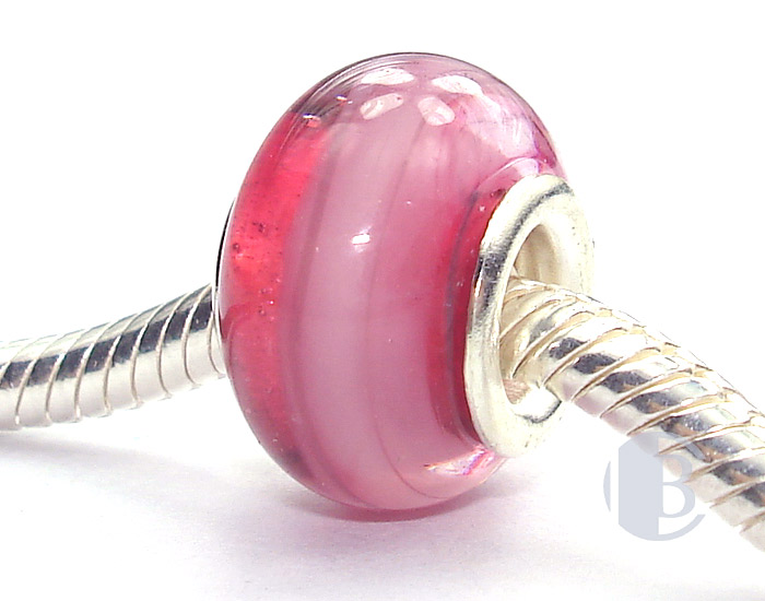 925 sterling silver core murano glass bead