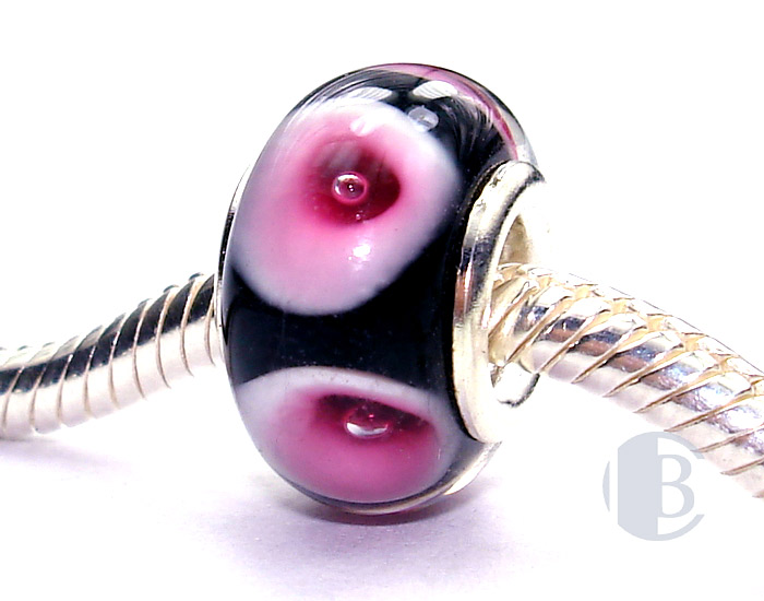 925 sterling silver core murano glass bead