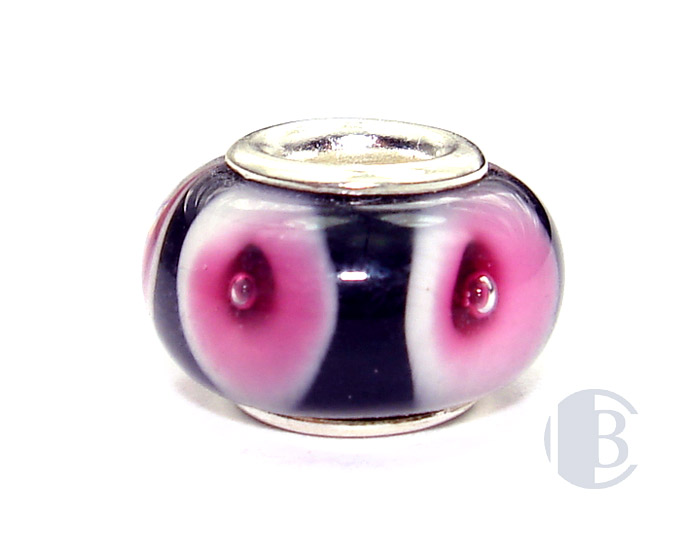 925 sterling silver core murano glass bead