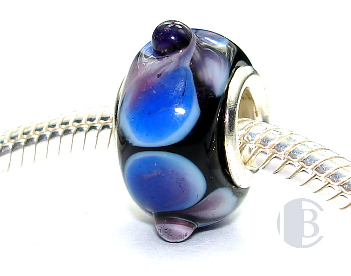 925 sterling silver core murano glass bead