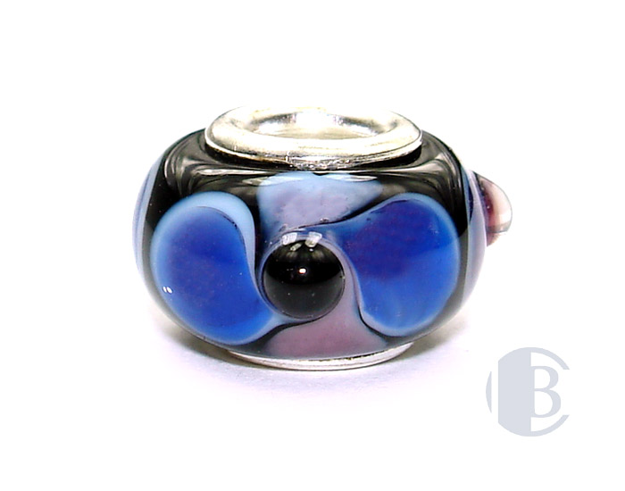 925 sterling silver core murano glass bead