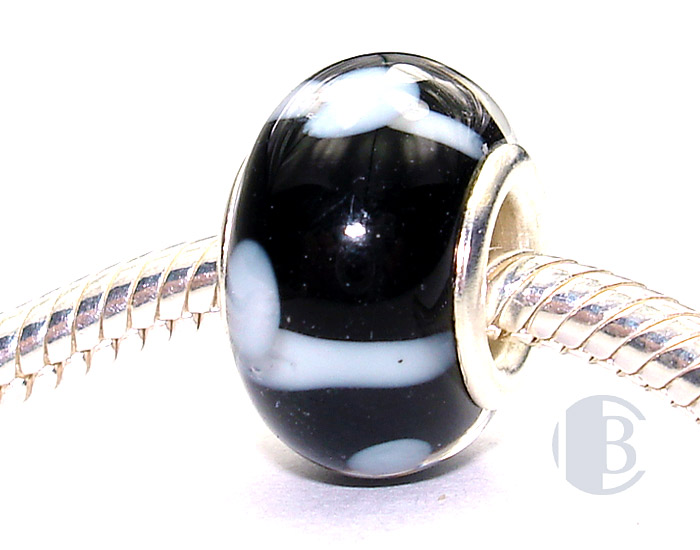 925 sterling silver core murano glass bead