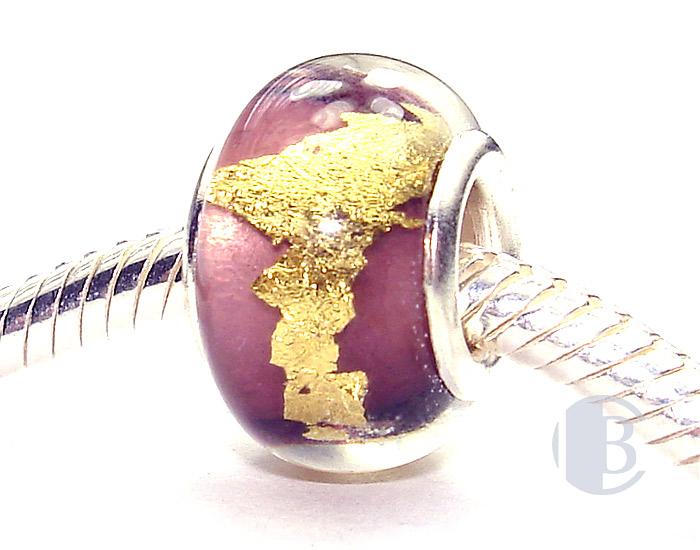 925 sterling silver core murano glass bead