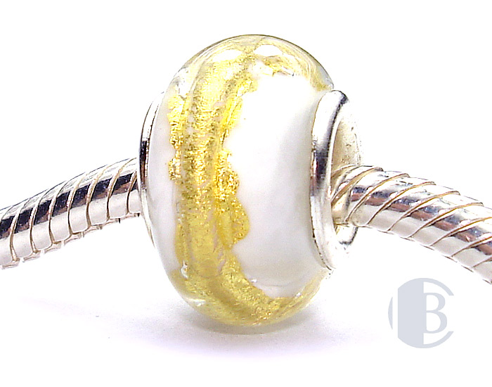 925 sterling silver core murano glass bead