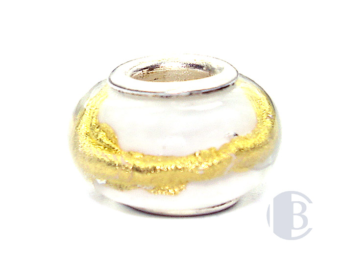 925 sterling silver core murano glass bead