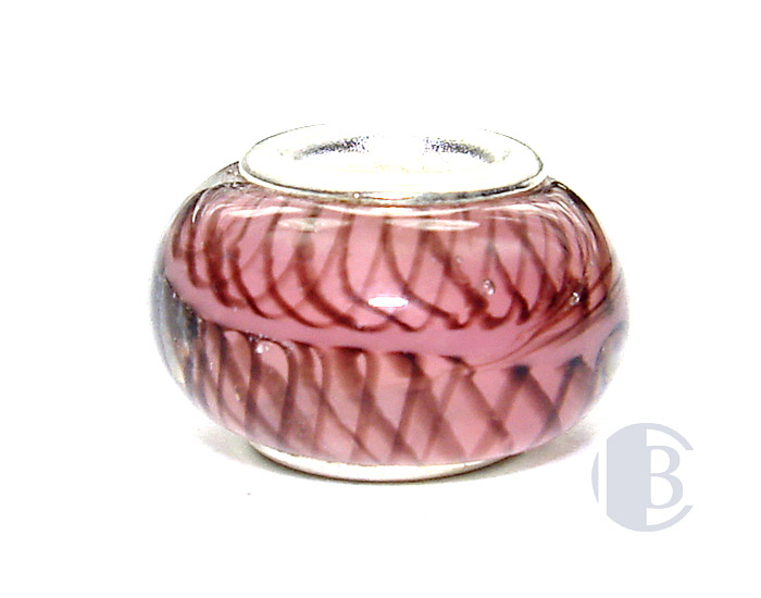 925 sterling silver core murano glass bead