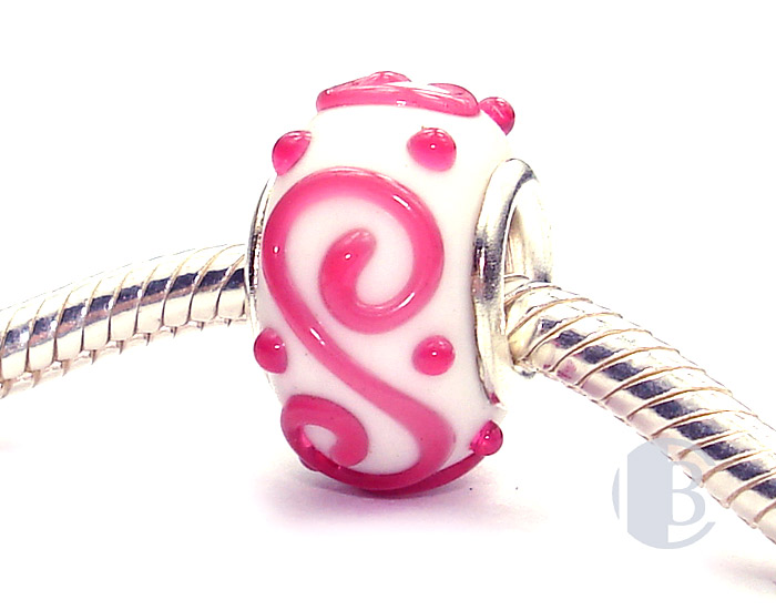 925 sterling silver core murano glass bead