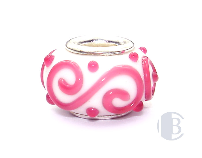 925 sterling silver core murano glass bead