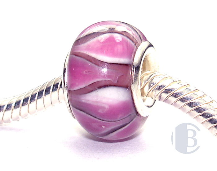925 sterling silver core murano glass bead