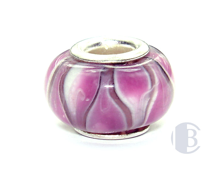 925 sterling silver core murano glass bead