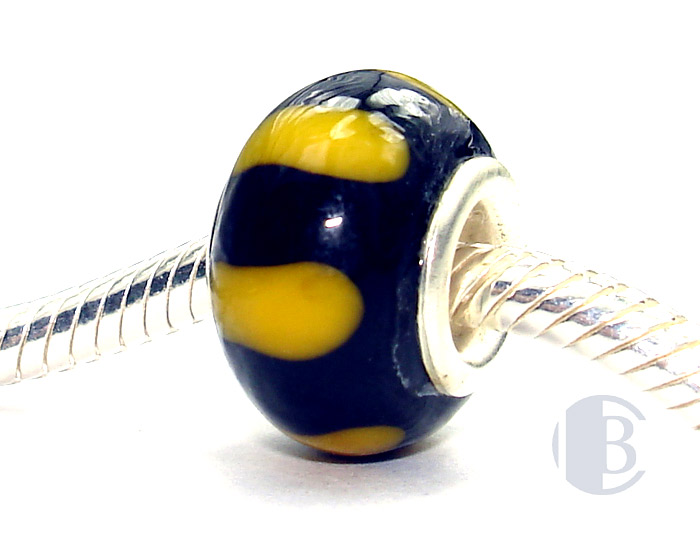 925 sterling silver core murano glass bead