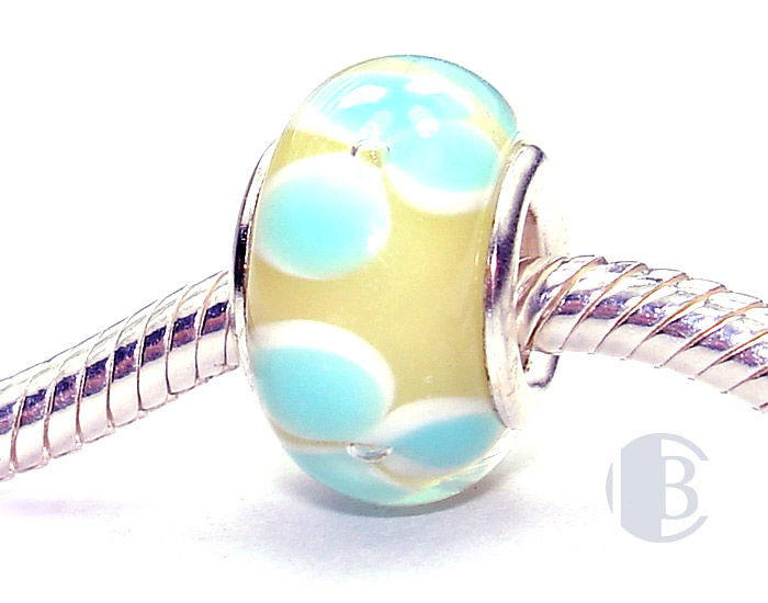 925 sterling silver core murano glass bead